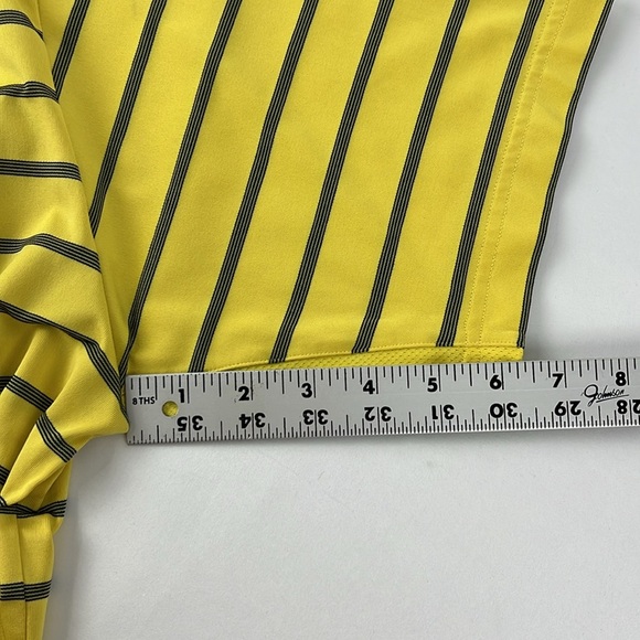 Adidas ClimaCool Wicking Golf Polo Short Sleeve Shirt Men’s Large Yellow Navy - Picture 10 of 13